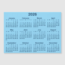 Calendario Magnético 2026 Azul Claro y Marino