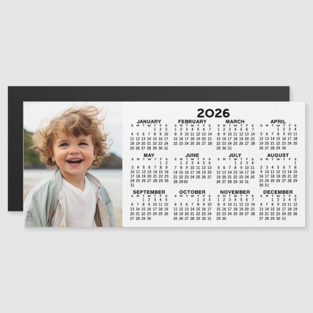 Calendario magnético 2026 con Collage de fotos (Anverso/Reverso)