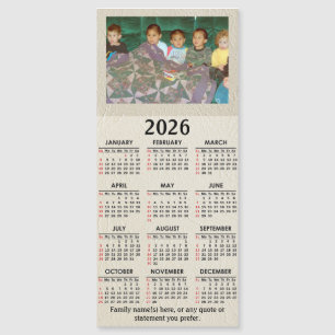 Calendario Magnético 2026 con tu foto y texto