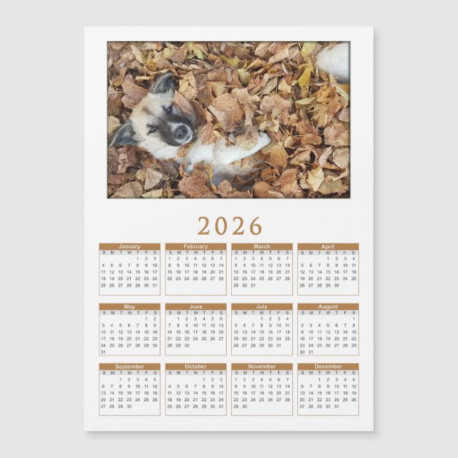 Calendario magnético 2026 con tus animales (Anverso)