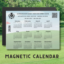 Calendario Magnético 2026 Liga de Club de Golf Log