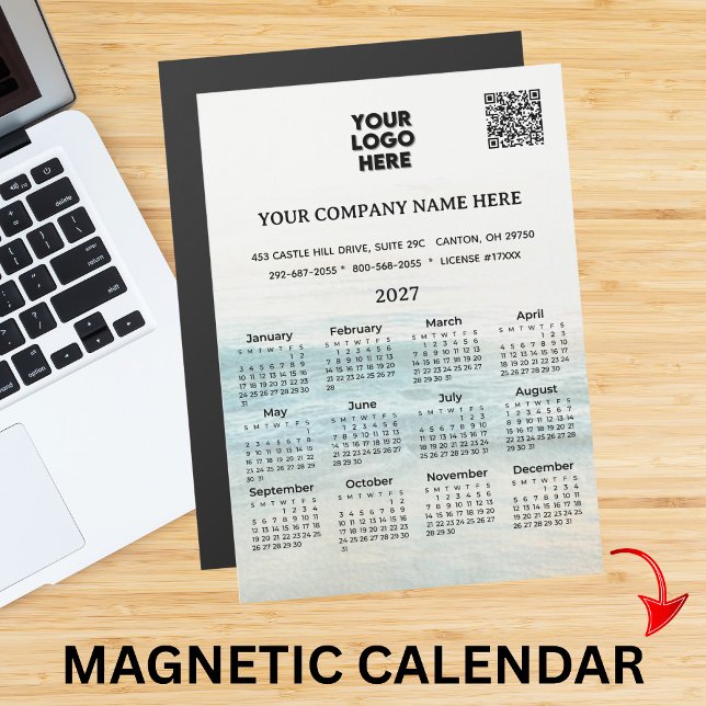 Calendario Magnético 2027 Código QR Logotipo Nombr (Subido por el creador)