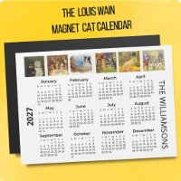 Calendario Magnético 2027 de los Gatos de Louis Wa