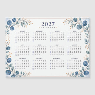 Calendario Magnético 2027, Eucalipto Azul y Verde