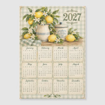 Calendario Magnético 2027 - Limón Vintage