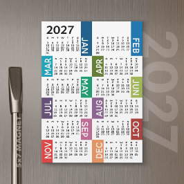 Calendario Magnético 2027 - Meses divertidos y col