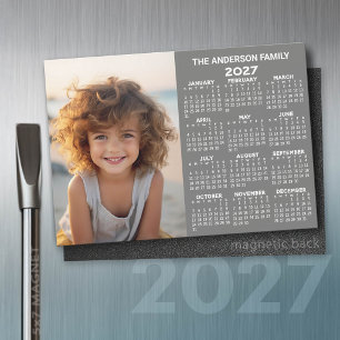 Calendario Magnético 2027 - Vista Anual Moderna co