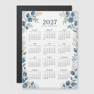 Calendario Magnético Azul Verde Eucalipto 2027
