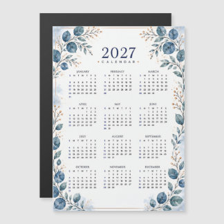 Calendario Magnético Azul Verde Eucalipto 2027