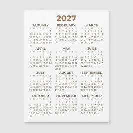 Calendario Magnético Básico Simple Marrón Beige 20