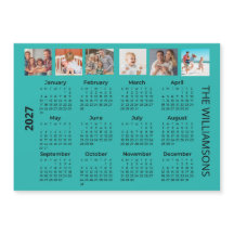 Calendario Magnético Colorido de Seis Fotos 2027