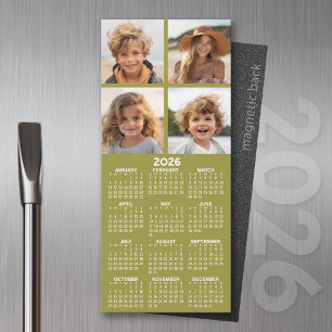 Calendario magnético con Collage de fotos - Verde 