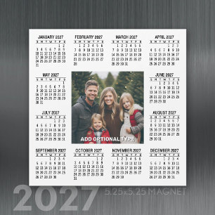 Calendario magnético cuadrado 2027 con foto