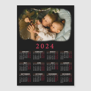 Calendario magnético de 2024 con fotos de niños