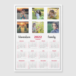Calendario magnético de collage de fotos de la fam