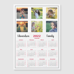 Calendario magnético de collage de fotos de la fam