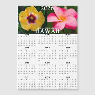 Calendario Magnético de Flores de Hawái 2026