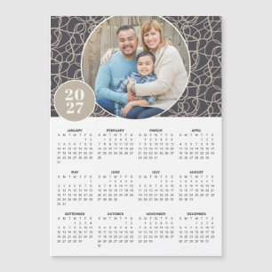 Calendario magnético de foto personalizada gris be