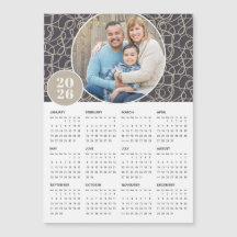 Calendario magnético de fotos de Personalizado gri