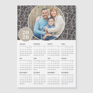 Calendario magnético de fotos de Personalizado gri