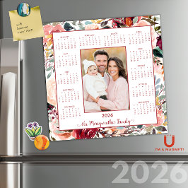 Calendario magnético de fotos florales de Rubor 20