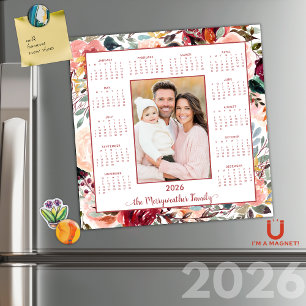 Calendario magnético de fotos florales de Rubor 20
