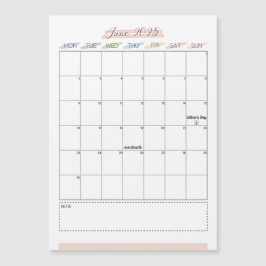 Calendario magnético de junio de 2025