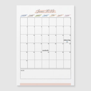 Calendario magnético de junio de 2025