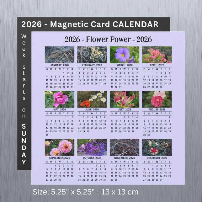 Calendario magnético de las flores SU de 2026 (Subido por el creador)