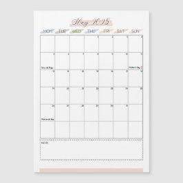 Calendario magnético de mayo de 2025