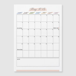 Calendario magnético de mayo de 2025