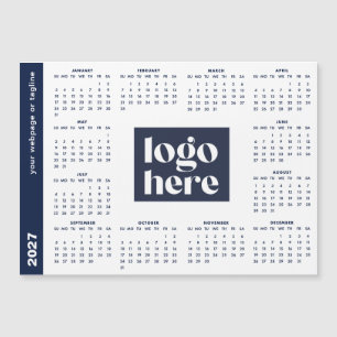 Calendario Magnético de Negocios Azul Logo 2027
