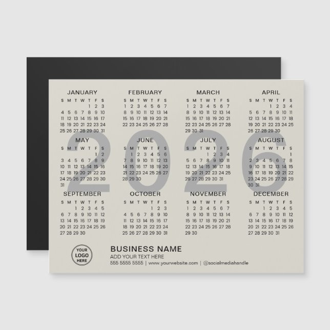 Calendario magnético de personalizado Business 202 (Anverso/Reverso)