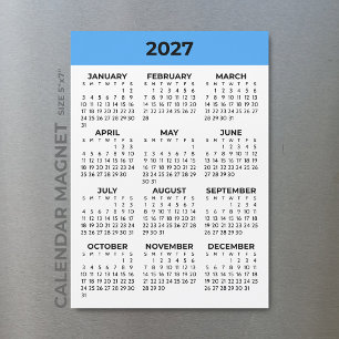 Calendario Magnético de Vista Anual Completa 2027
