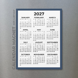 Calendario Magnético del Año Completo 2027 con Bor
