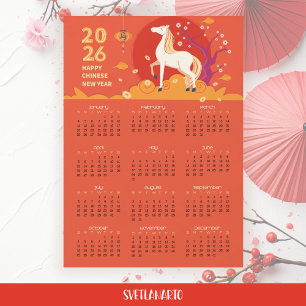 Calendario magnético del Año Nuevo asiático 2026 d