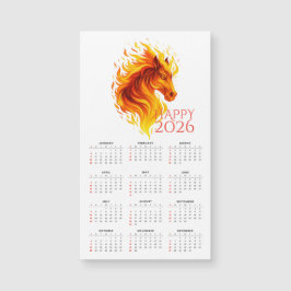 Calendario magnético del caballo de incendios 2026