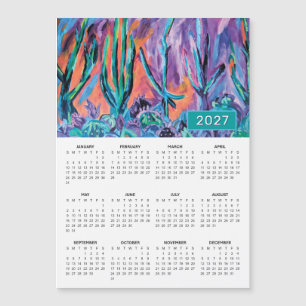 Calendario magnético del desierto vibrante de cact