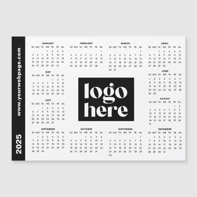 Calendario magnético del logotipo comercial de Whi (Anverso)