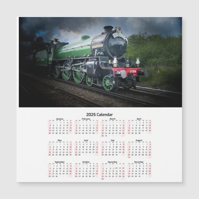 Calendario magnético del tren de vapor Royal Winds (Anverso)
