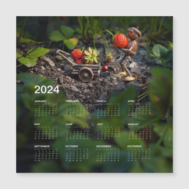 Calendario magnético divertido 2024 en la nevera (Anverso)