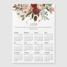 Calendario magnético floral de oro elegante Rosa 2