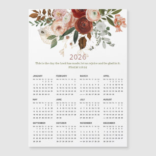 Calendario magnético floral de oro elegante Rosa 2