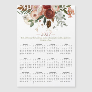 Calendario Magnético Floral Elegante 2027 Salmo 11