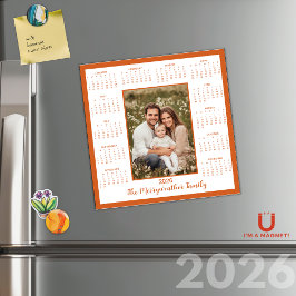 Calendario magnético fotográfico Naranja quemado d