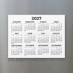 Calendario Magnético Horizontal Simple Básico 2027