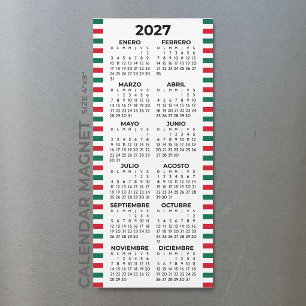 Calendario Magnético Mexicano Español Minimalista 