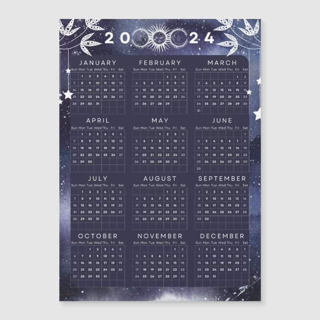 Calendario magnético minimalista 2024 (Anverso)