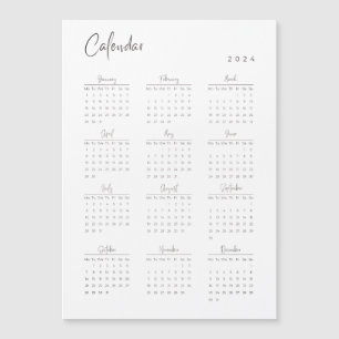 Calendario magnético minimalista 2024
