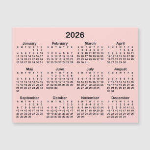Calendario magnético minimalista de Rubor y Black